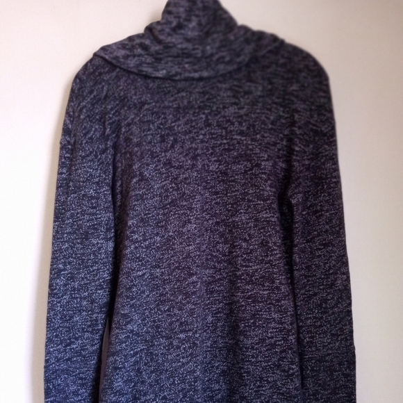 Merona long line black space dyed cowl neck sweater women's size medium - Picture 4 of 6